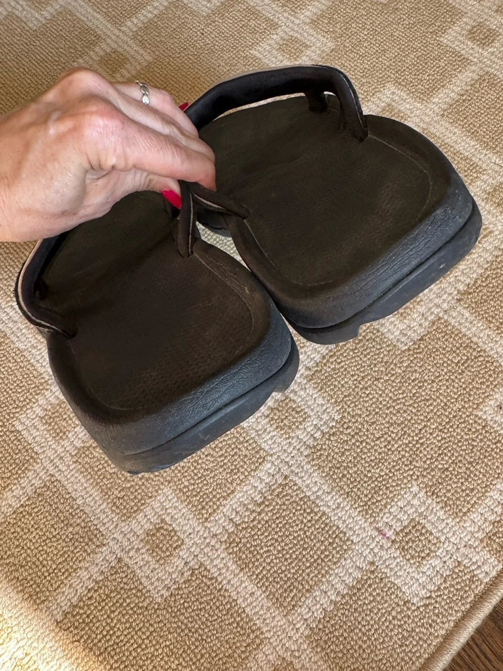 Teva Cushion Slide Sandals Taupe Gray Suede Comfort Slides Men’s 10